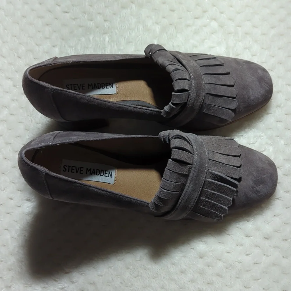 Steve Madden Gray Fringe Heels - Picture 2 of 8